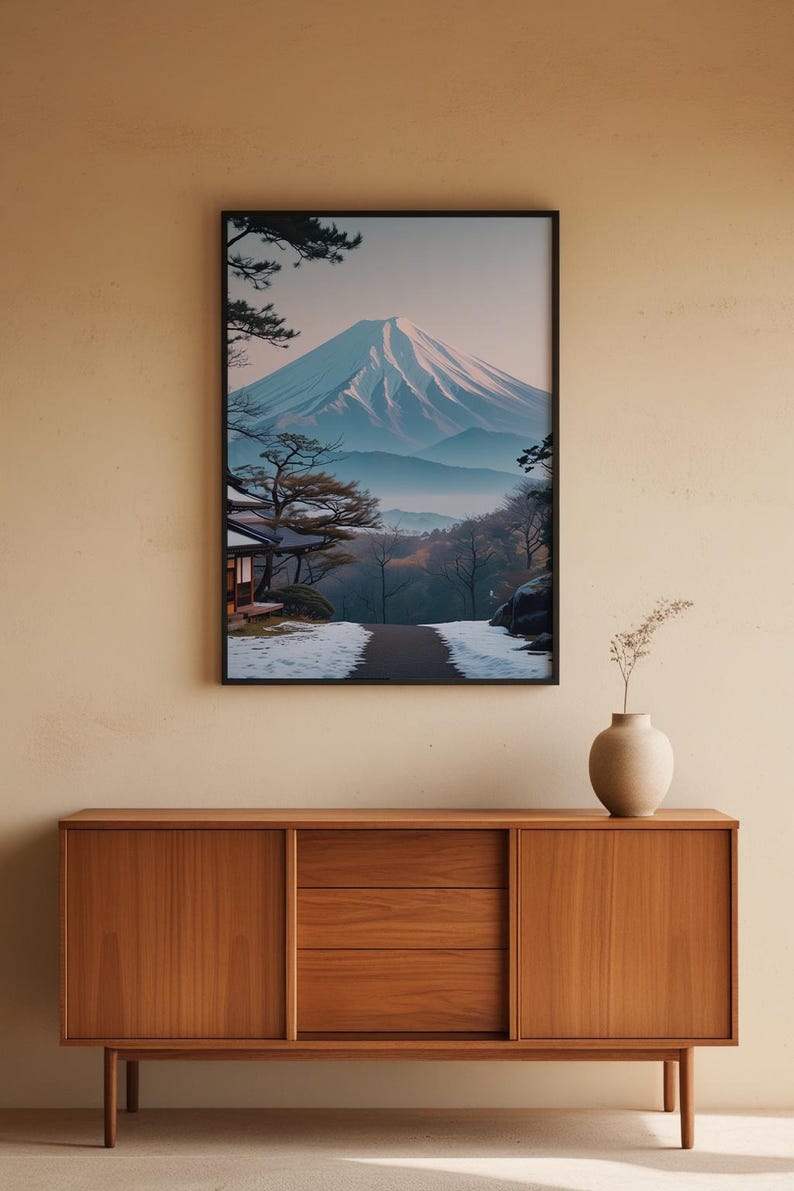 Arte de montaña japonés / Póster del monte Fuji / Decoración del hogar japonesa imagen 5