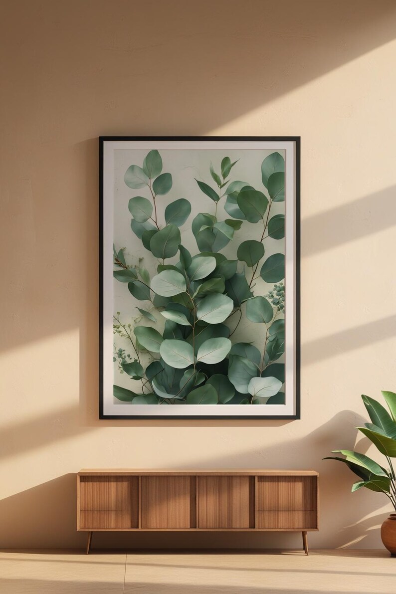 Eucalyptus Leaves Art | Botanical Wellness Poster | Sage Green Decor afbeelding 6