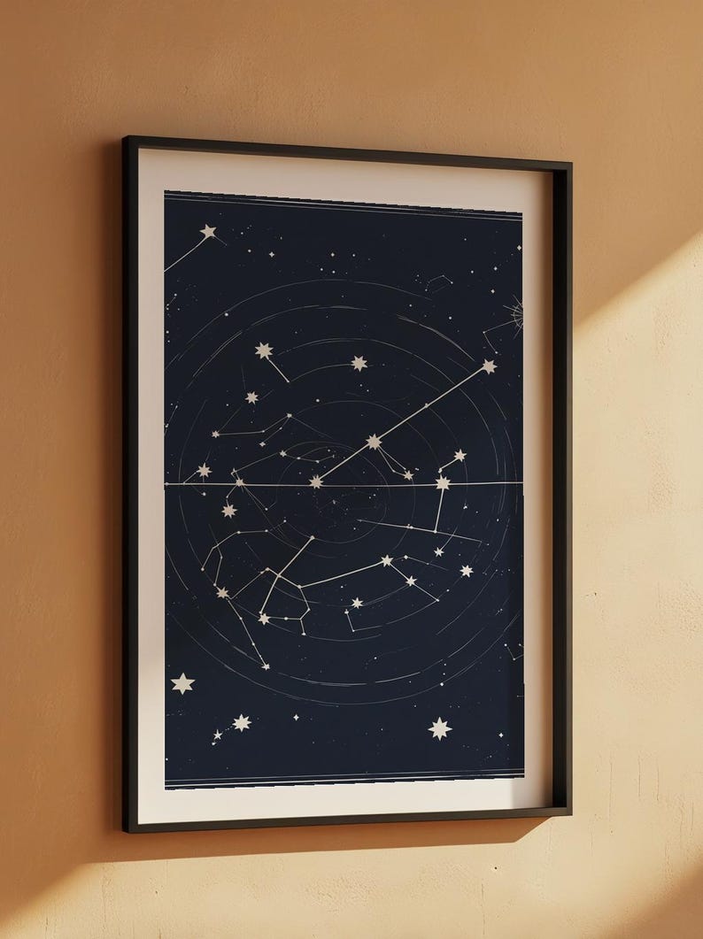 Póster de cielo nocturno / Impresión de constelación celestial / Arte mural astronómico imagen 12