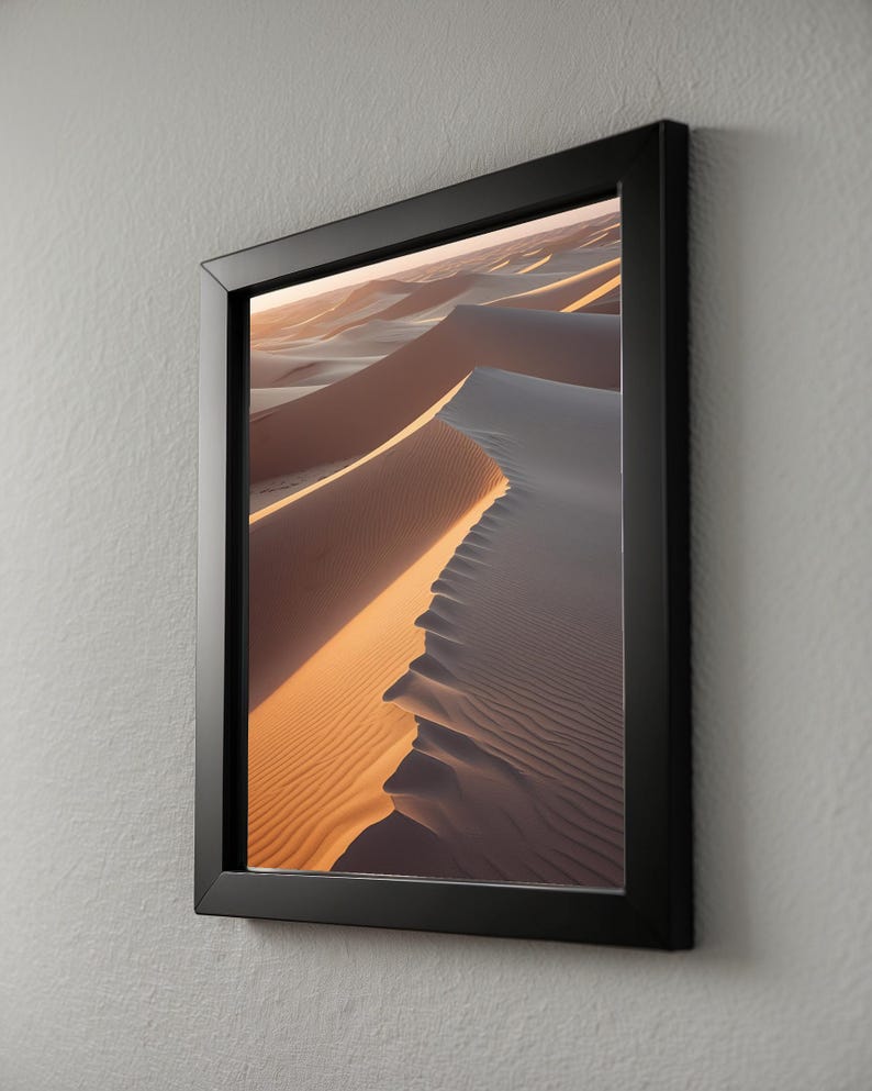 Póster de dunas del desierto / Arte mural con paisaje de arena dorada / Impresión de naturaleza imagen 8