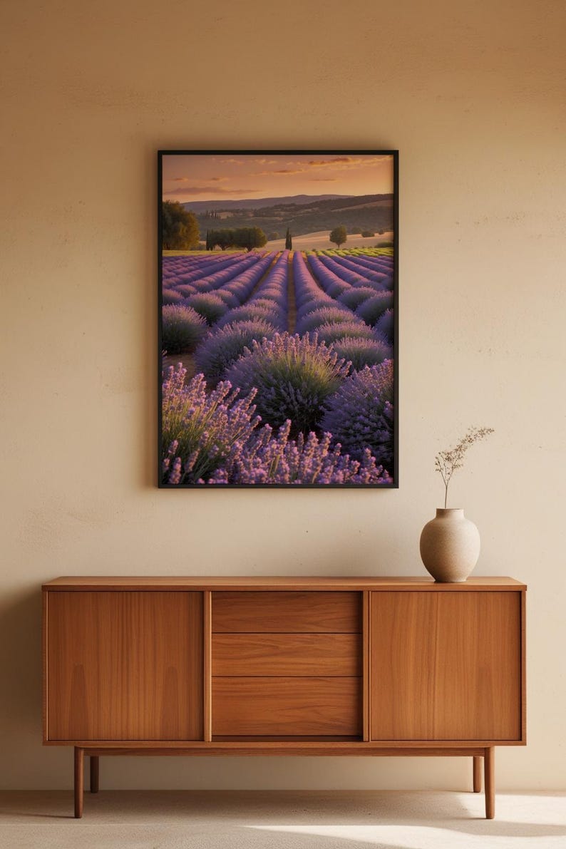 Lavender Field Sunset | Golden Hour Landscape | Provence Wall Art image 5