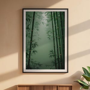 Bamboo forest art | Zen mist poster | Asian landscape decor image 6