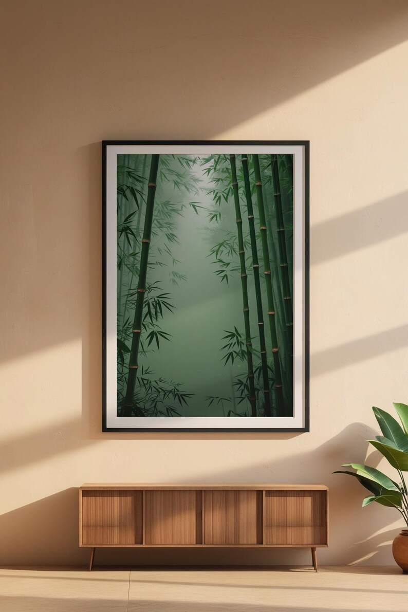 Bamboo forest art | Zen mist poster | Asian landscape decor image 6