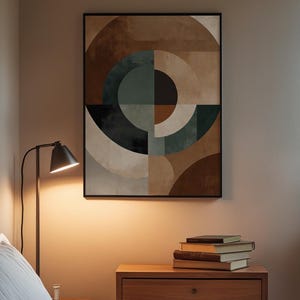 Abstract Geometric Art | Mid Century Modern Poster | Earth Tone Wall Decor Bild 8