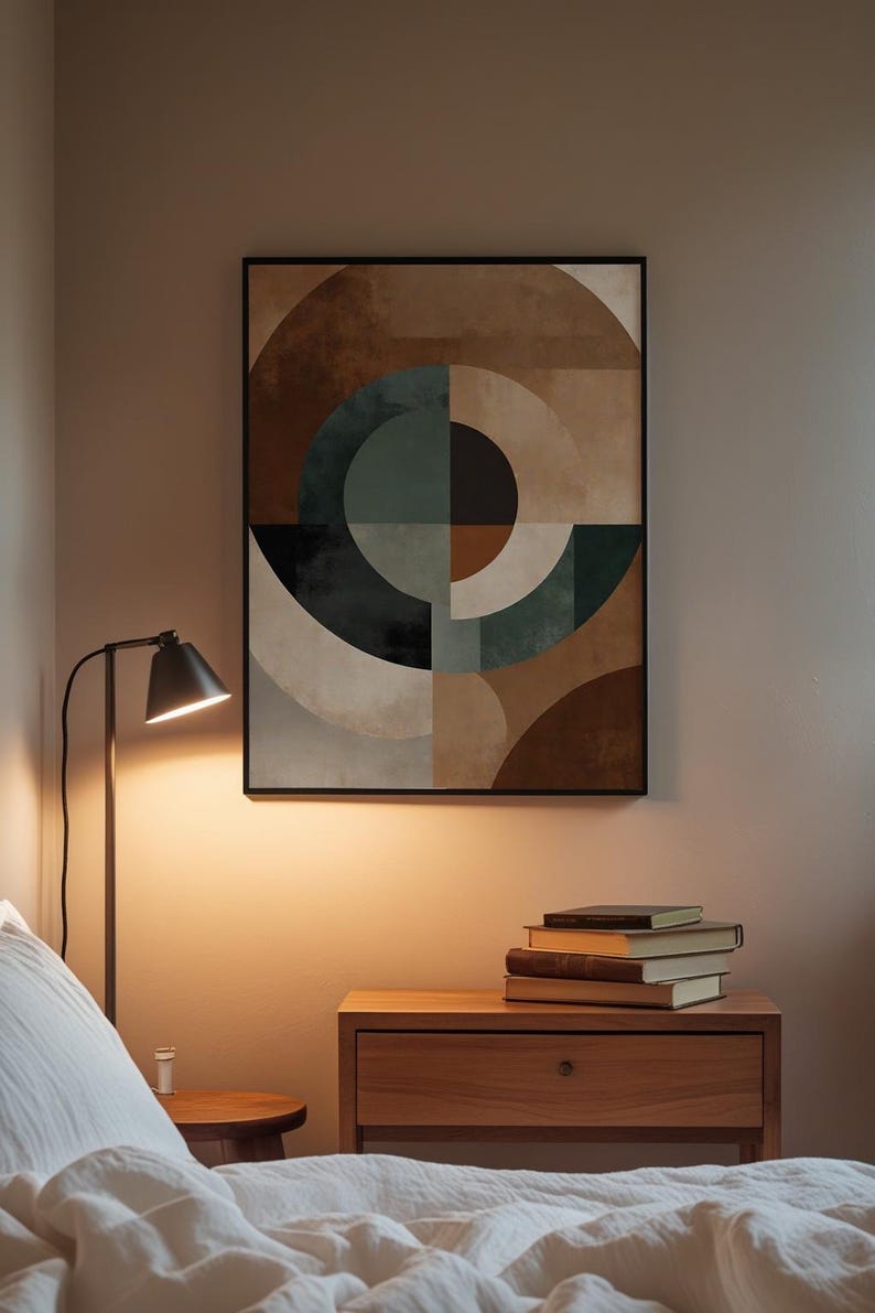 Abstract Geometric Art | Mid Century Modern Poster | Earth Tone Wall Decor Bild 8