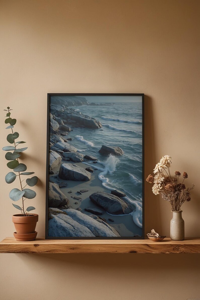 Rocky Coast Serenity | Coastal Landscape Poster | Nordic Art image 4