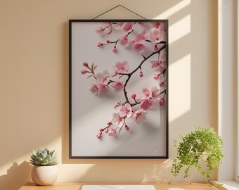 Cherry Blossom Wall Art | Japanese Sakura Poster | Digital Download Printable Art