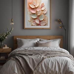 Hojas botánicas color melocotón / Póster romántico de naturaleza / Arte rural imagen 5