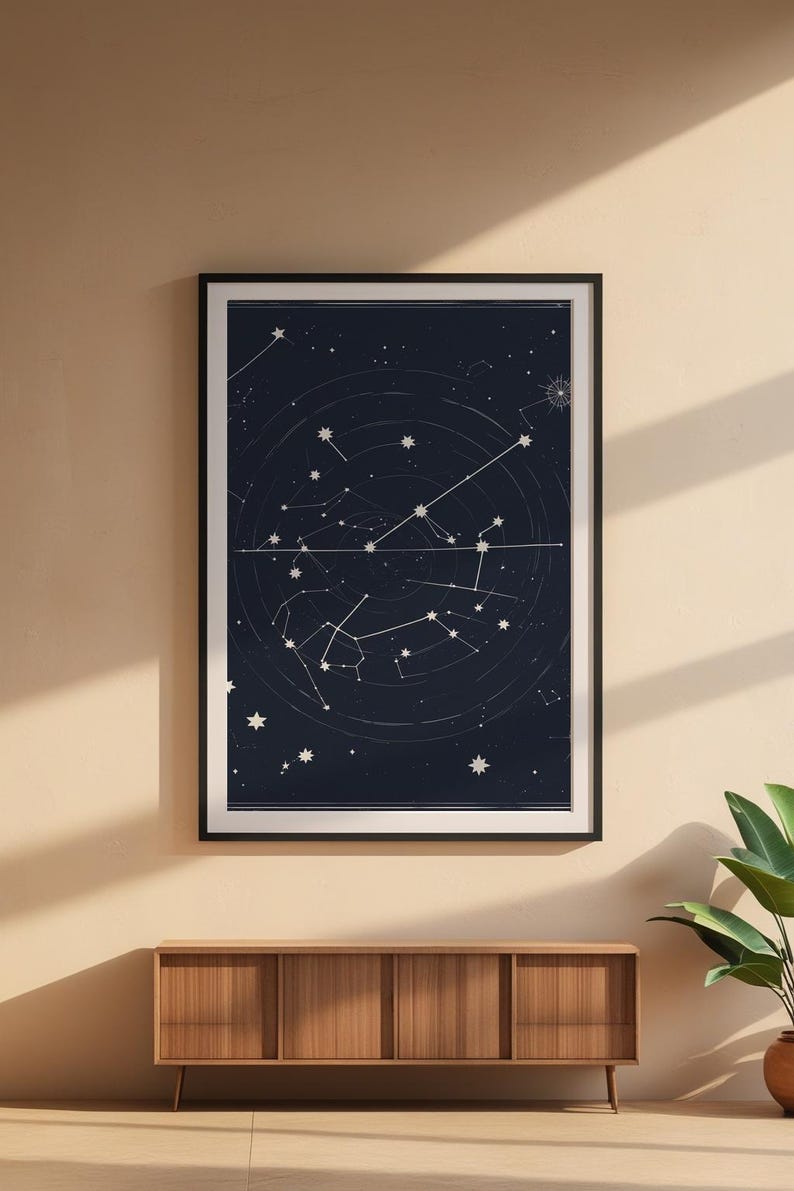 Póster de cielo nocturno / Impresión de constelación celestial / Arte mural astronómico imagen 11