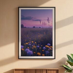Twilight Wildflower Field | Evening Landscape Poster | Dreamy Art Bild 6