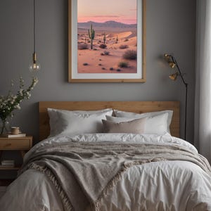 Desert Sunrise | Minimal Landscape Poster | Southwest Wall Art Print image 3