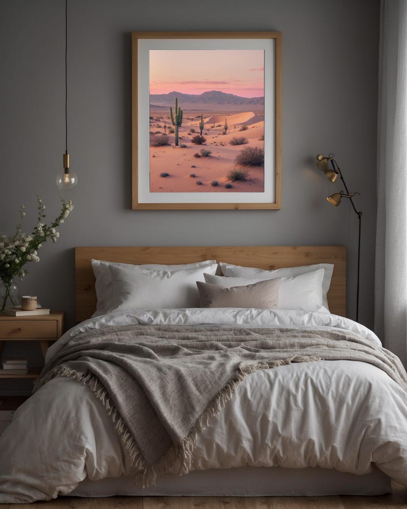 Desert Sunrise | Minimal Landscape Poster | Southwest Wall Art Print image 3