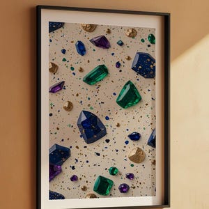 Terrazzo bijou | Motif abstrait de luxe | Décoration d'intérieur moderne image 7