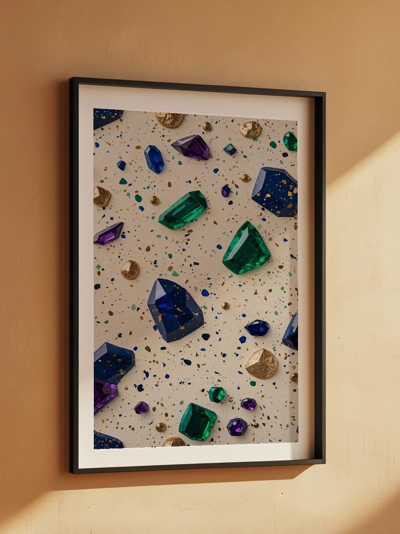 Terrazzo bijou | Motif abstrait de luxe | Décoration d'intérieur moderne image 7