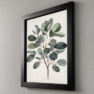 Arte de rama de eucalipto / Impresión botánica en acuarela / Decoración minimalista imagen 8