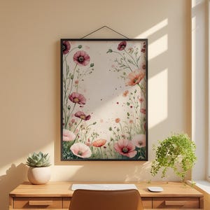 Arte de jardín de flores silvestres / Póster botánico de primavera / Decoración de cabañas imagen 2