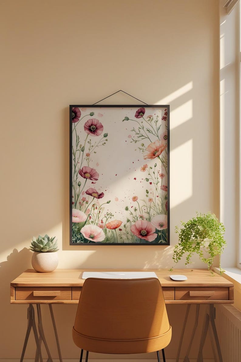 Arte de jardín de flores silvestres / Póster botánico de primavera / Decoración de cabañas imagen 2
