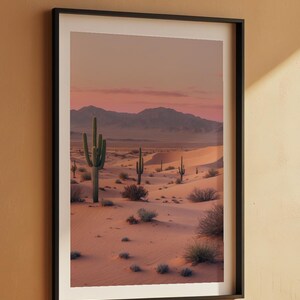 Desert Sunrise | Minimal Landscape Poster | Southwest Wall Art Print image 4