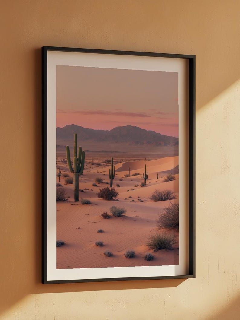 Desert Sunrise | Minimal Landscape Poster | Southwest Wall Art Print image 4
