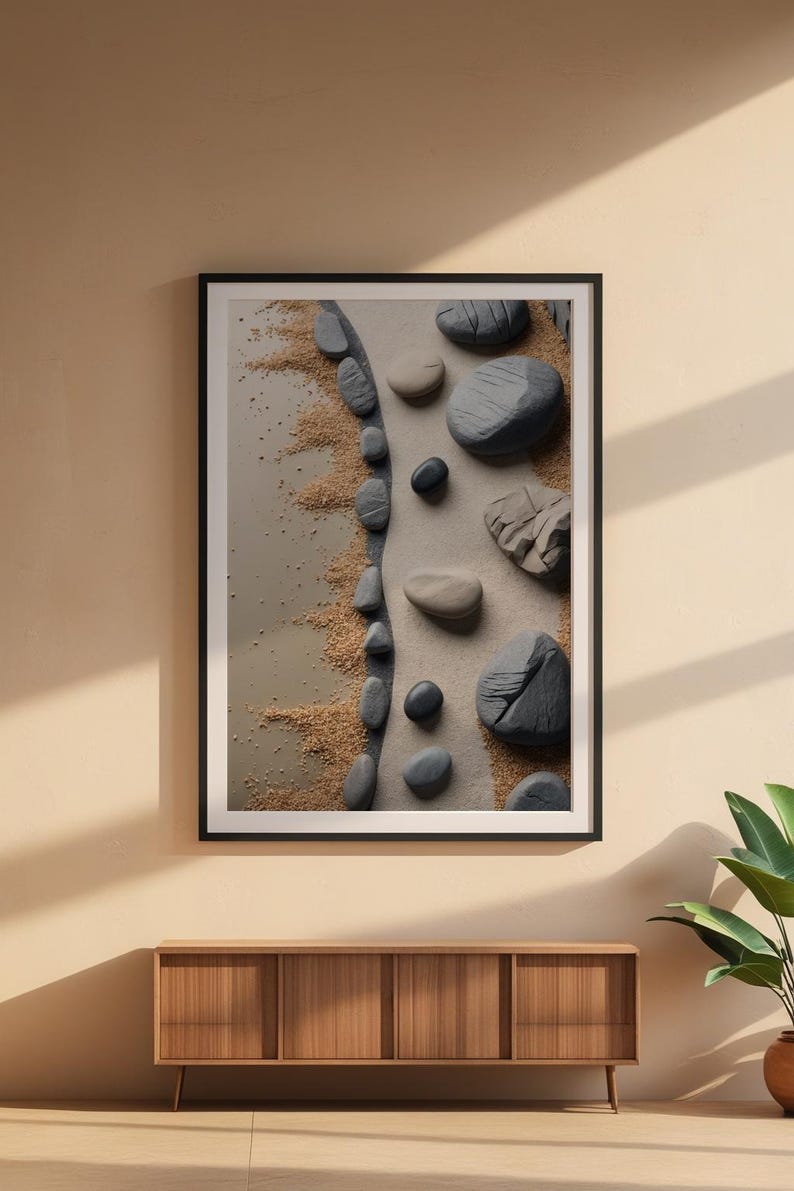 Zen Rock Garden | Minimalist Japanese Poster | Meditation Art Bild 6