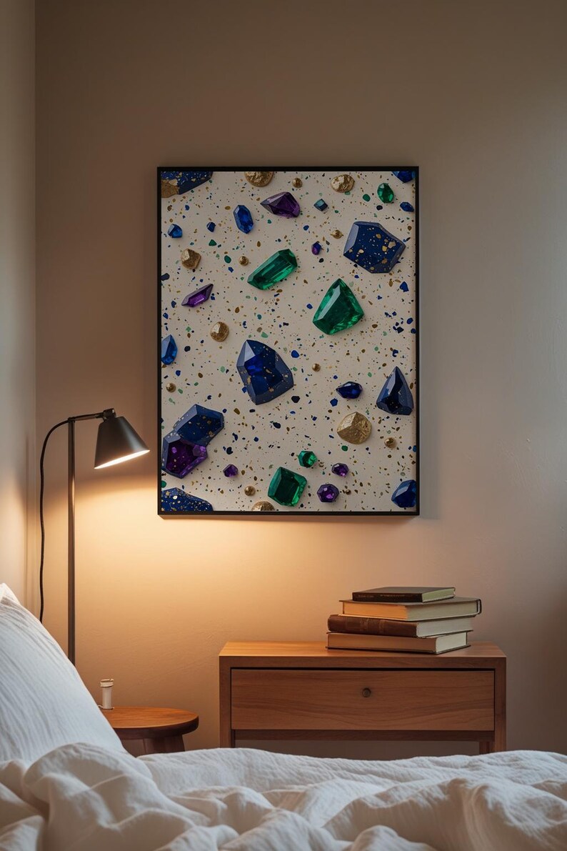 Terrazzo bijou | Motif abstrait de luxe | Décoration d'intérieur moderne image 3