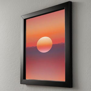 Sunset landscape art | Minimalist sun poster | Modern wall decor imagem 8
