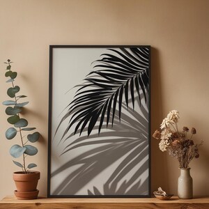 Tropical Palm Leaf Art | Black Botanical Poster | Boho Plant Decor afbeelding 4