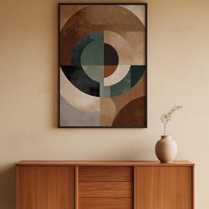 Abstract Geometric Art | Mid Century Modern Poster | Earth Tone Wall Decor Bild 4
