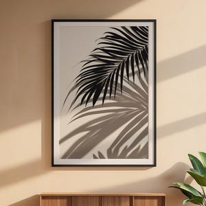 Tropical Palm Leaf Art | Black Botanical Poster | Boho Plant Decor afbeelding 6