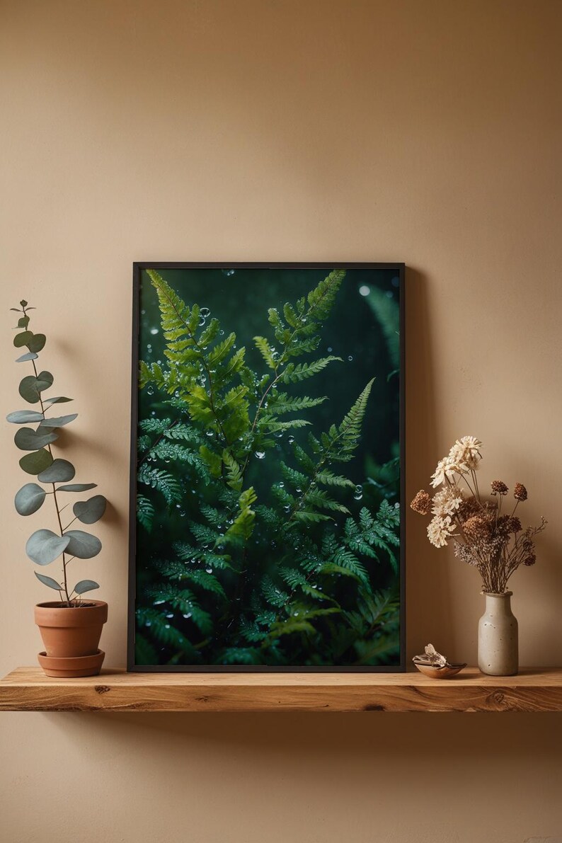 Dewy Fern Close-up | Macro Botanical Art | Nature Detail Poster image 4