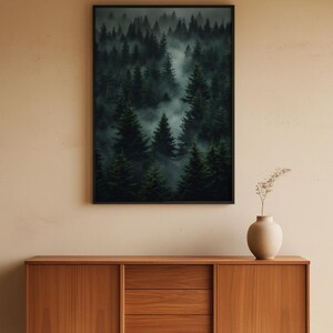 Dark Forest Silhouettes | Moody Nature Poster | Wilderness Art image 5