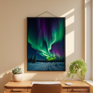 Affiche d'aurores boréales | Art mural aurore boréale image 1