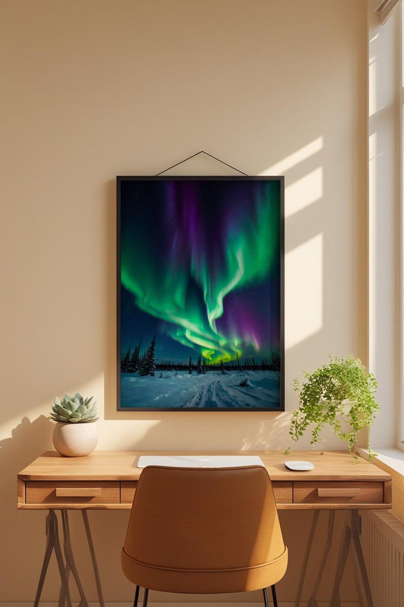 Affiche d'aurores boréales | Art mural aurore boréale image 1