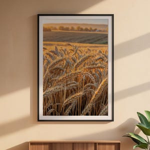 affiche de champ de blé | Art du paysage Golden Hour image 6