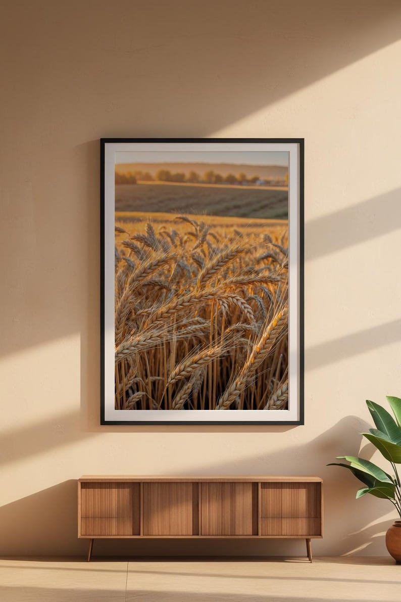 affiche de champ de blé | Art du paysage Golden Hour image 6