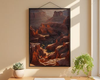 Hora dorada en el cañón / Paisaje desértico / Tonos tierra del suroeste