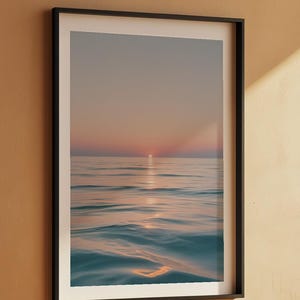 Ocean sunset poster | Serene beach wall art | Coastal home decor image 7