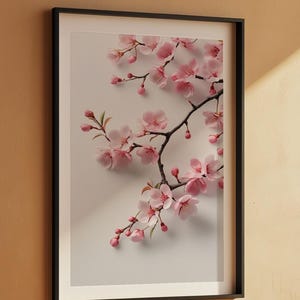 Cherry Blossom Art | Japanese Wall Poster | Minimalist Floral Print image 7