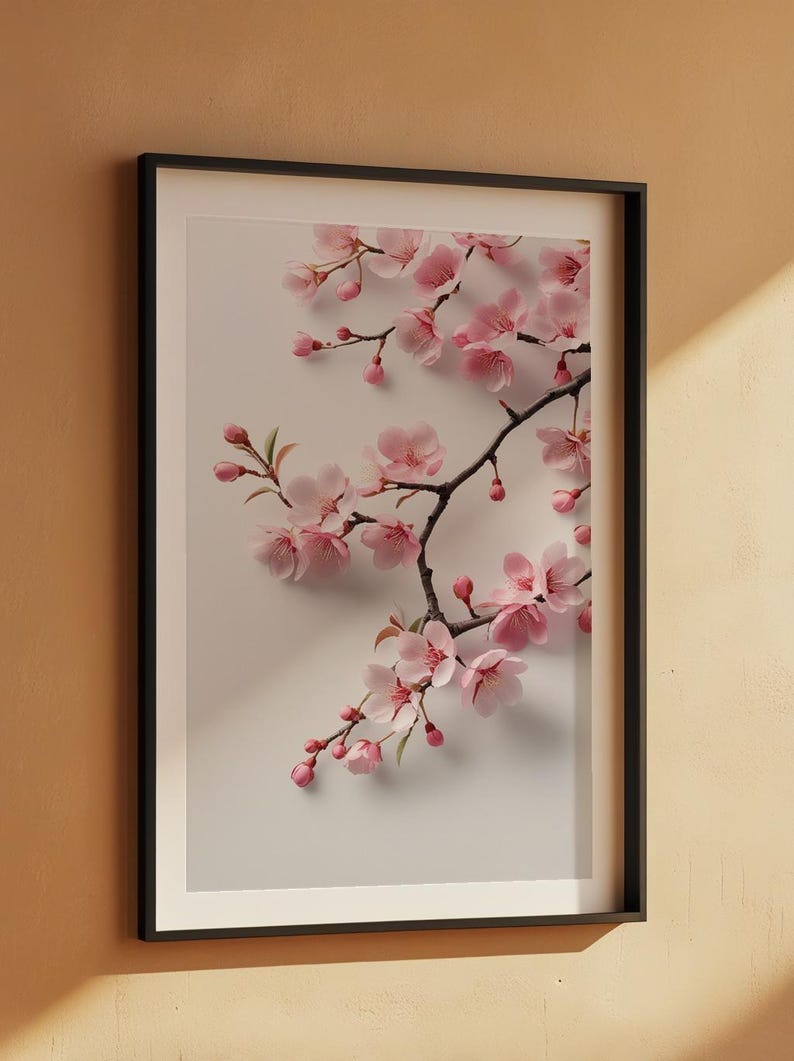 Cherry Blossom Art | Japanese Wall Poster | Minimalist Floral Print image 7