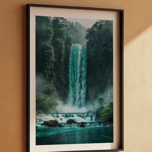 Lush Waterfall | Cascading Water Landscape | Forest Nature Power image 7