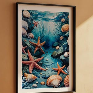 Tide Pool Ecosystem | Marine Life Illustration | Coastal Science Art image 7