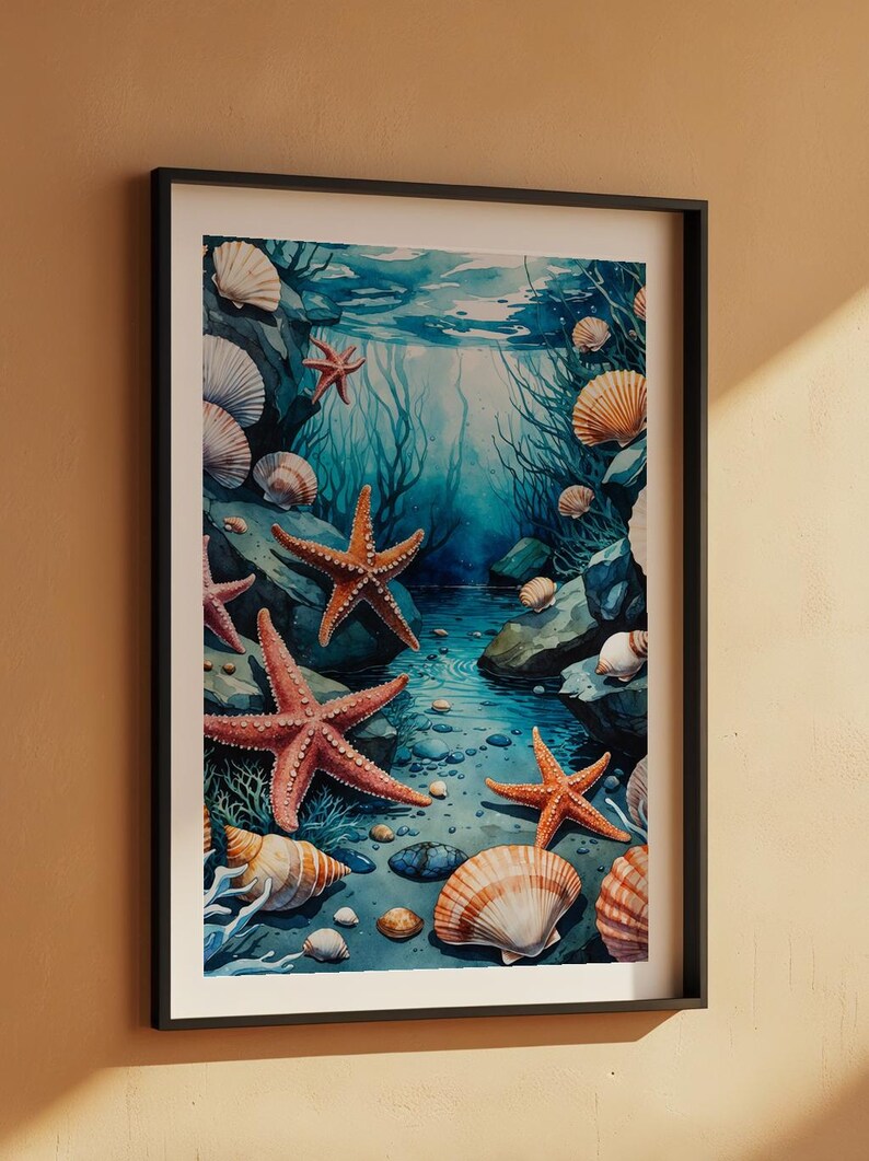 Tide Pool Ecosystem | Marine Life Illustration | Coastal Science Art image 7