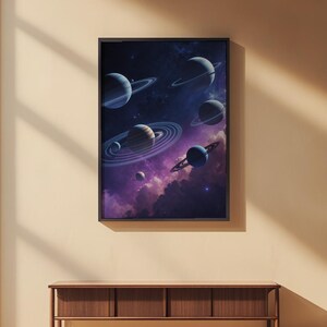 Orbital Planets | Cosmic Solar System | Space Science Poster afbeelding 2