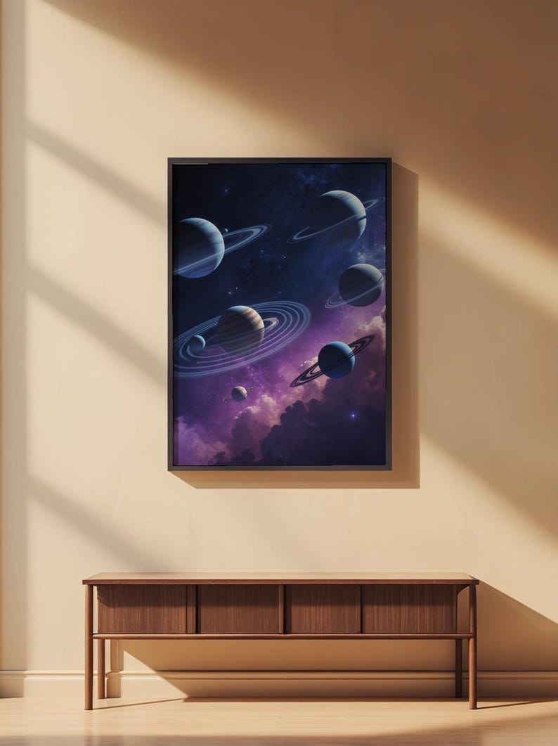 Orbital Planets | Cosmic Solar System | Space Science Poster afbeelding 2