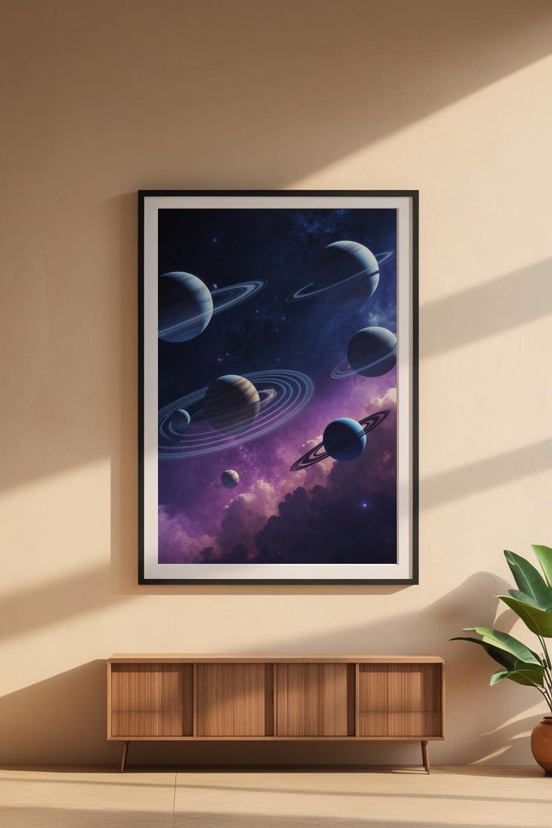 Orbital Planets | Cosmic Solar System | Space Science Poster afbeelding 6