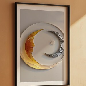 Sun Moon Minimalist | Celestial Line Art Poster | Modern Boho Decor image 7