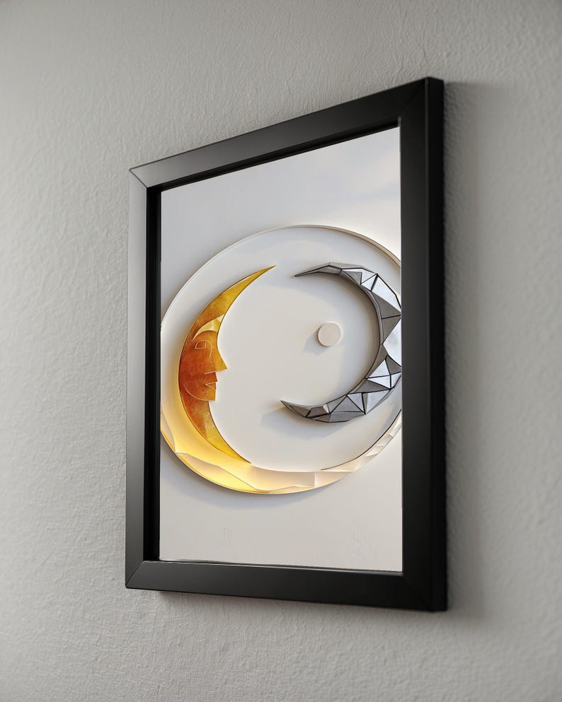 Sun Moon Minimalist | Celestial Line Art Poster | Modern Boho Decor image 8