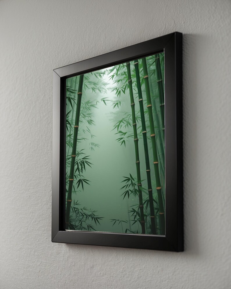 Bamboo forest art | Zen mist poster | Asian landscape decor image 8