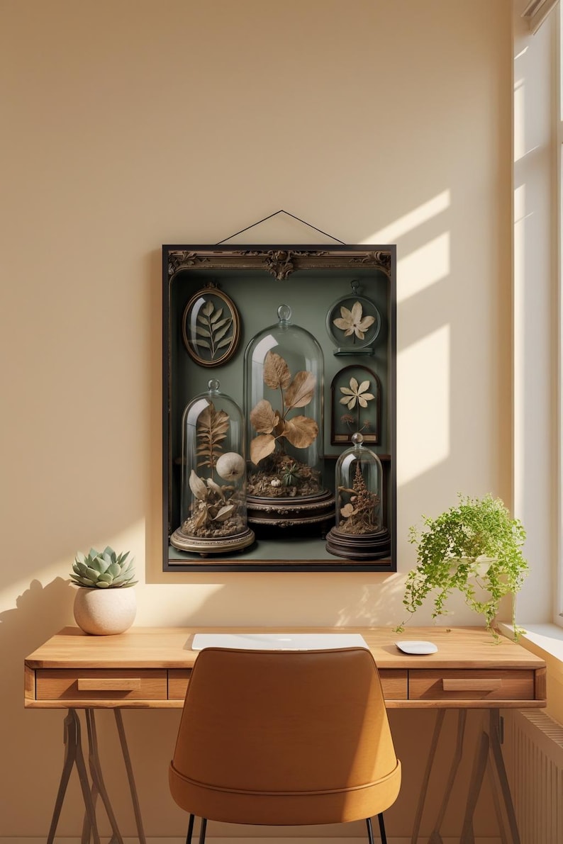 Gabinete de curiosidades / Especímenes botánicos antiguos / Decoración steampunk imagen 1