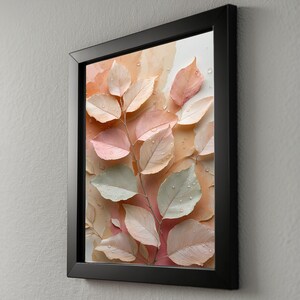 Hojas botánicas color melocotón / Póster romántico de naturaleza / Arte rural imagen 9